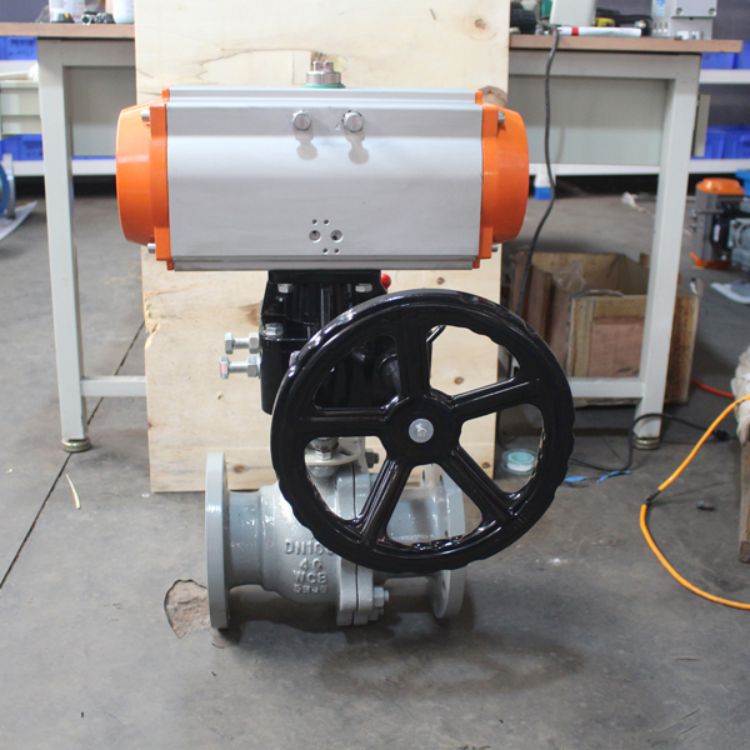 Q641F氣動球閥-帶手輪